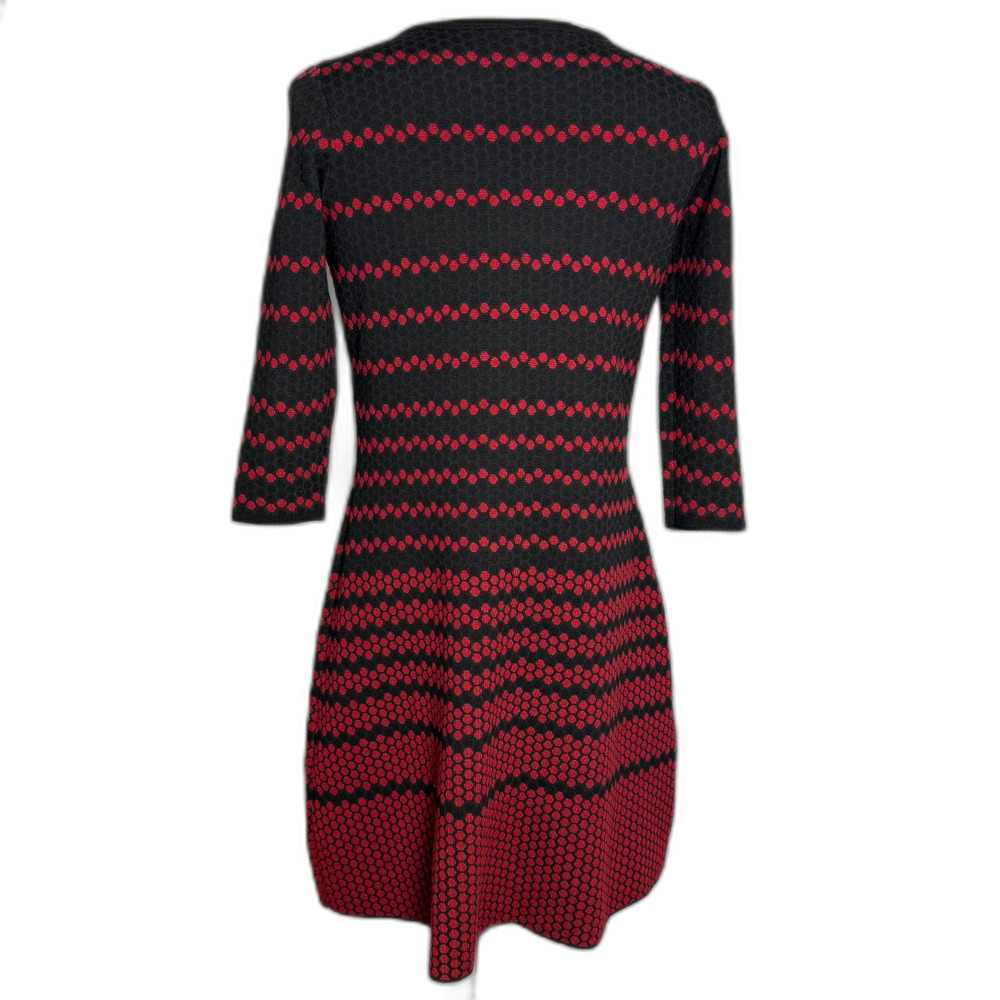 Gabby Skye Polka Dot Patterned Sweater Dress, Size L, Red and Black - Picture 2 of 12